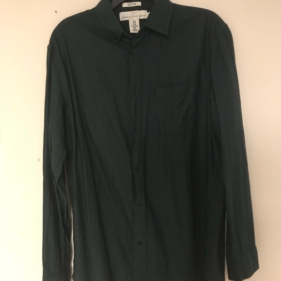 🐊🌴🐲Green/Emerald Long Sleeve Button-Up! - Picture 4 of 4